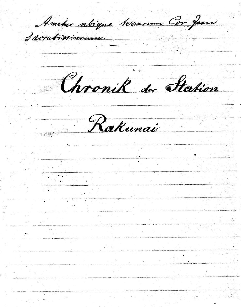 1922 Chronik Station Rakunai cover